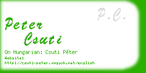 peter csuti business card